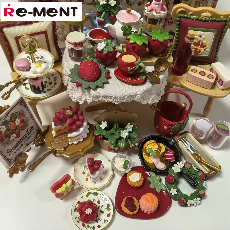 

Re-MENT Miniature Strawberry Countryside Mountain Top Cafe Blind Box Collectible Figure Dollhouse Decor For Miniature Collectors