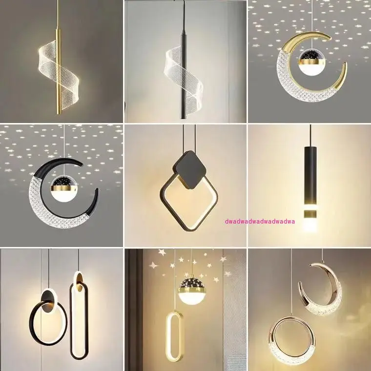 Small chandelier simple modern Internet celebrity new light luxury living room background wall bar aisle long line chandelier