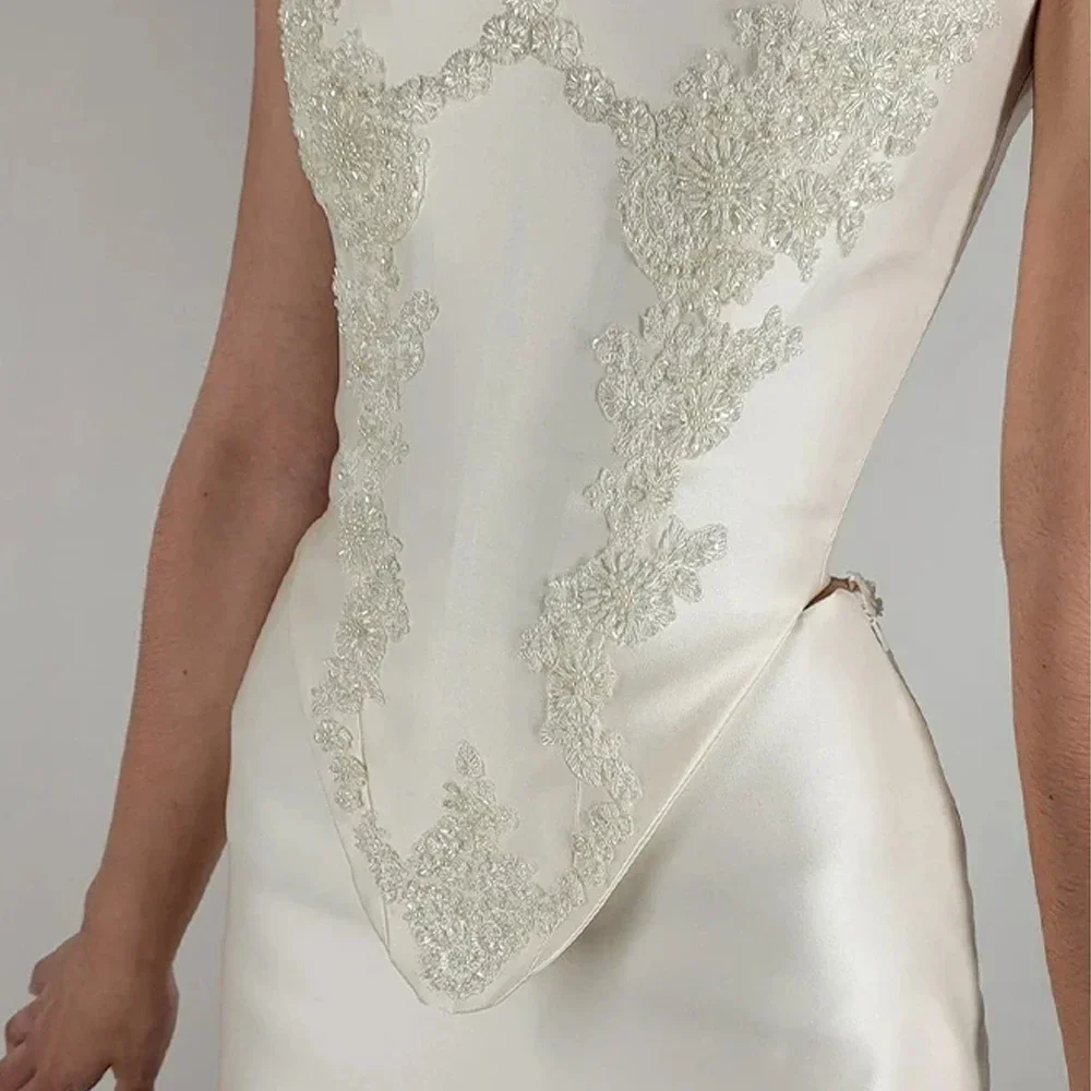 

Customized Corset Cocktail Dresses 2pcs Beading Appliques Strapless Prom Gowns Sexy Formal Party Gown for Women Wedding Dress