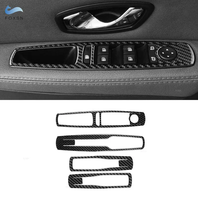 

4 шт. накладки на кнопки стеклоподъемников из карбона для Renault Fluence Megane 3 RS 2009-2016