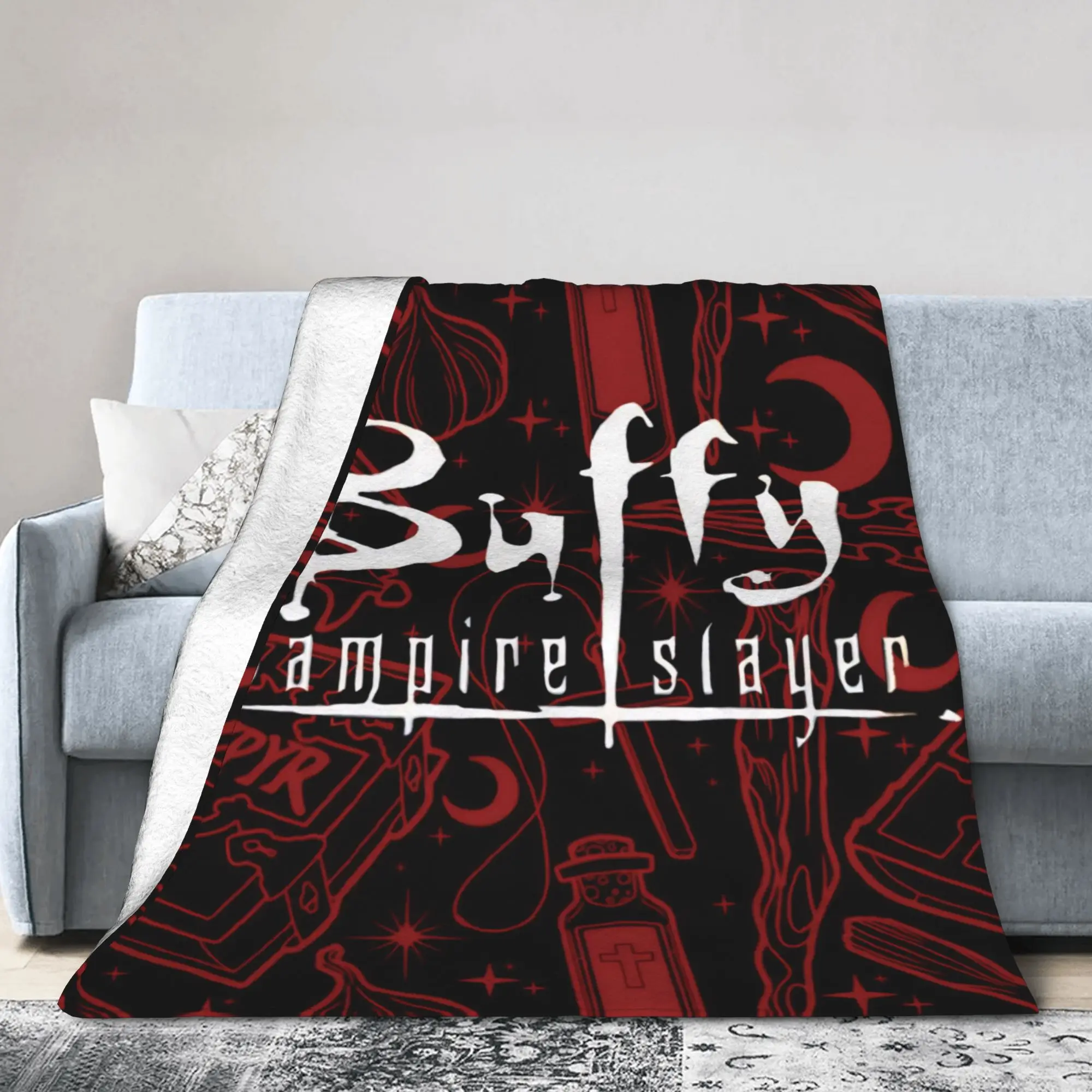 Buffy the Vampire Slayer Horror Blankets  Flannel Funny Soft Throw Blanket for Bedding Lounge Spring/Autumn,