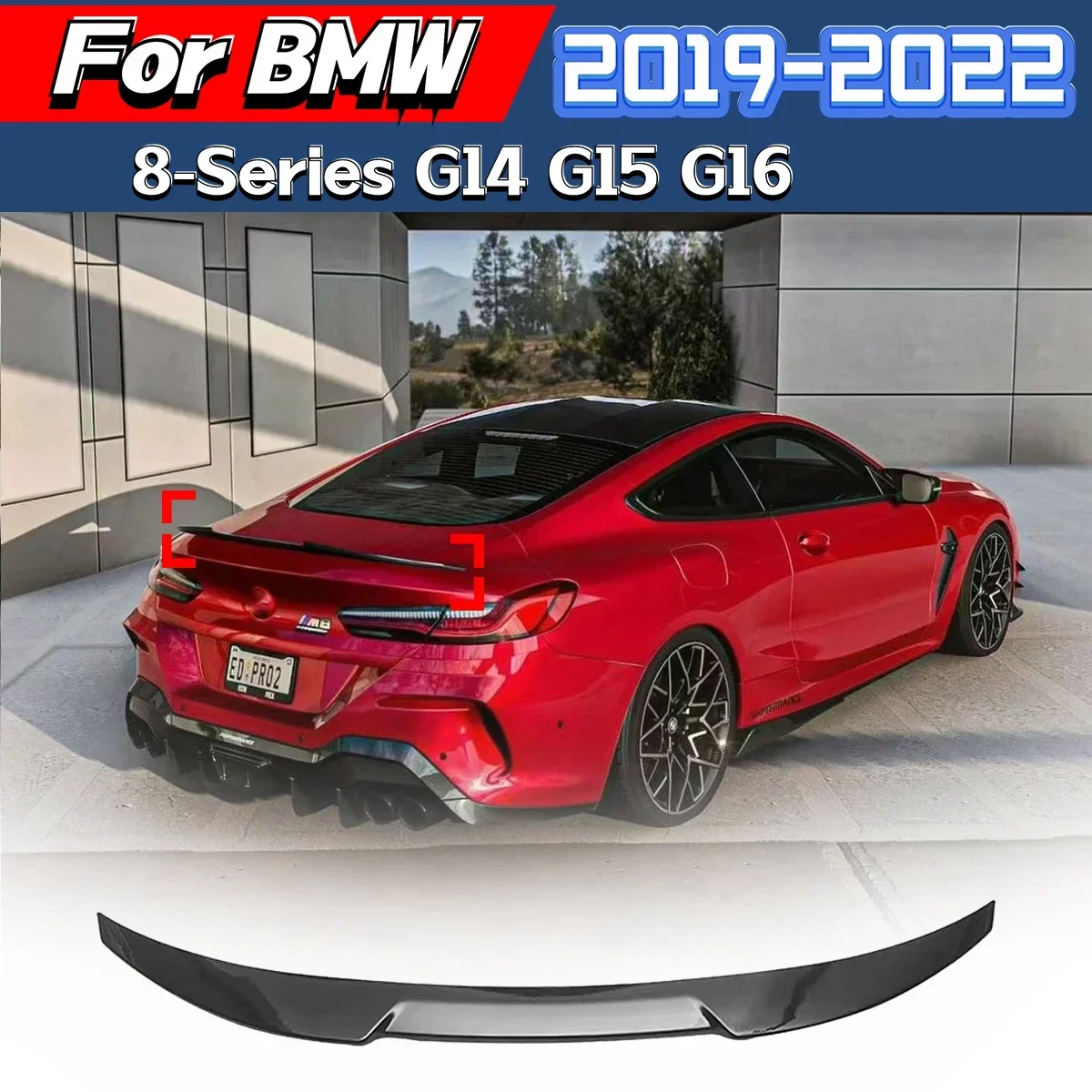

For BMW 8 Series G14 G15 G16 2019 2020 2021 2022 Rear Bumper Rear Spoiler Rear Wing PSM Style Modified Splitter Diffuser Kit