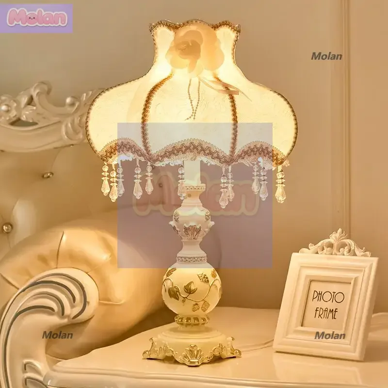 

European-style palace desk lamp, bedroom bedside wedding, wedding room celebration, individuality and creativity, modern simplic