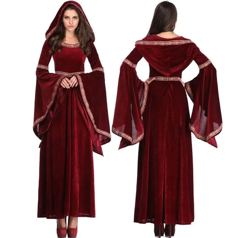 Retro Court Queen Costume Stage Performance Halloween Photography Studio Long Dress Traditional Ethnic Women's Fashion