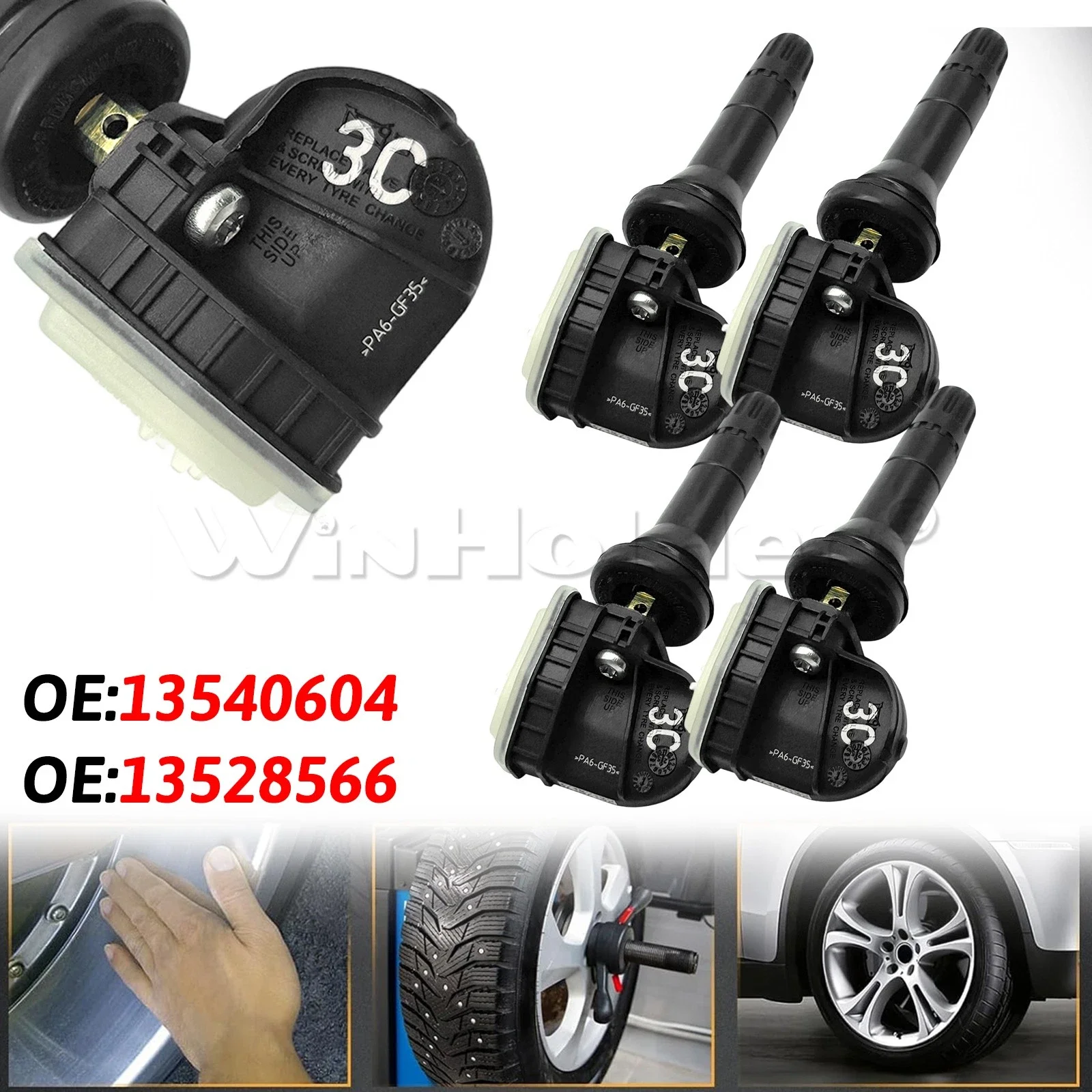 

Tire Pressure Monitoring Sensor For Chevy Model 4PCS TPMS 13540604 13528566 For Cadillac Chevrolet Buick