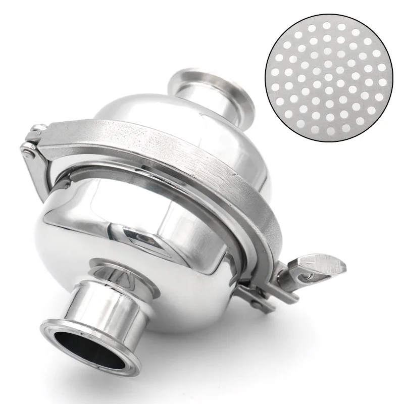 

Spherical Filter Valve 100 Mesh For 38/51mm Pipes 1.5" 2" Tri Clamp 304 Stainless Steel Sanitary Homebrew