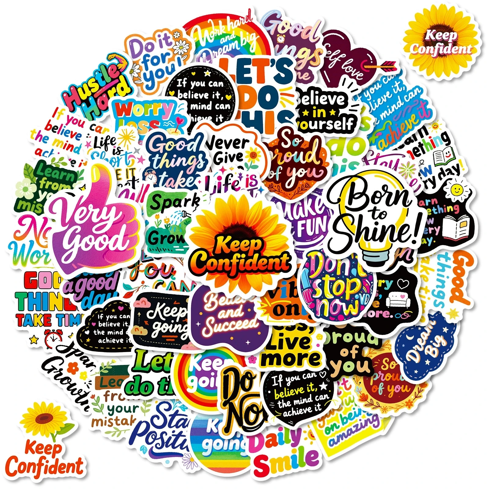 56 قطعة من ملصقات الكتابة على الجدران الملهمة، ملصقات نصية إيجابية، ملصقات قرطاسية مقاومة للماء للكمبيوتر المحمول والكمبيوتر المحمول