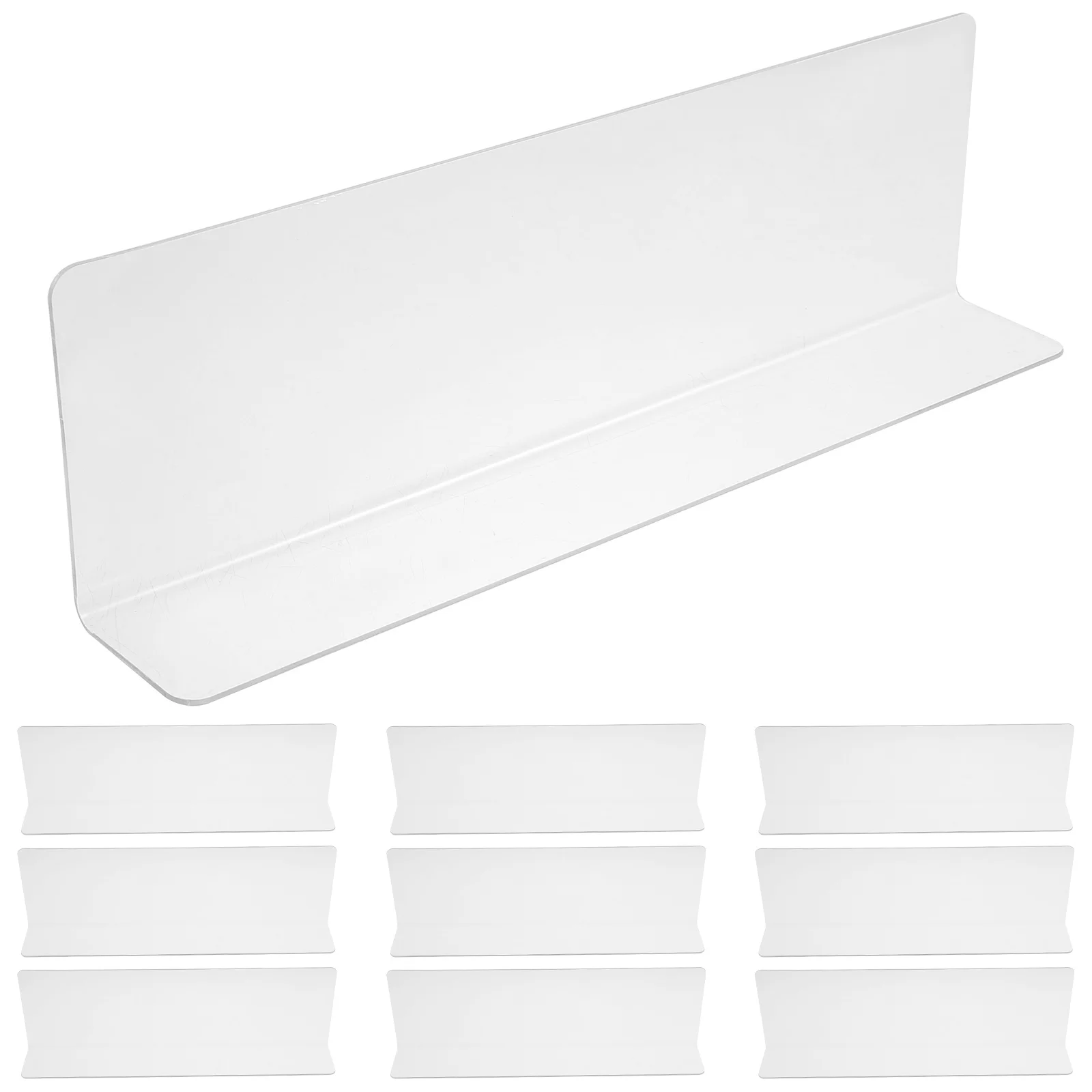 

10 Pcs Dividing Partition Sturdy Dividers Plastic Cut off PVC Commodity Shelf for Wire Shelving Clear Supermarket