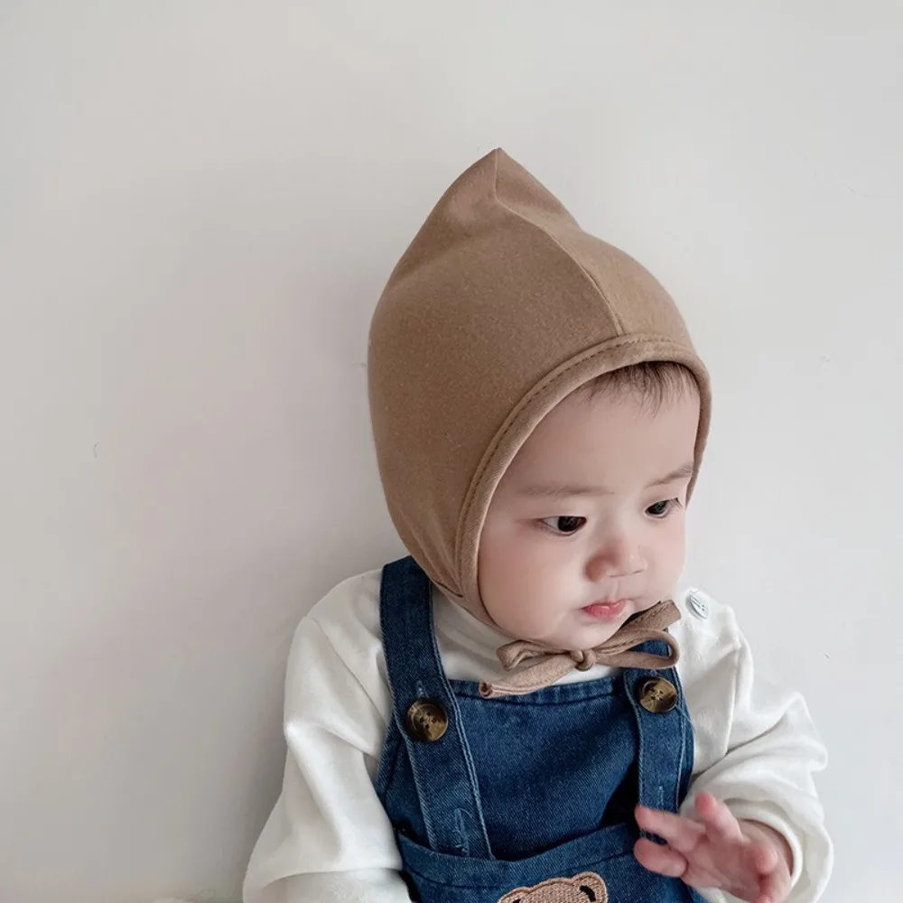 Cute Baby Hat Newborn Tie Rope Ear Protection Cap Toddler Beanie Hats Cap Comfortable Breathable Beanie Hats Spring Elf Hats