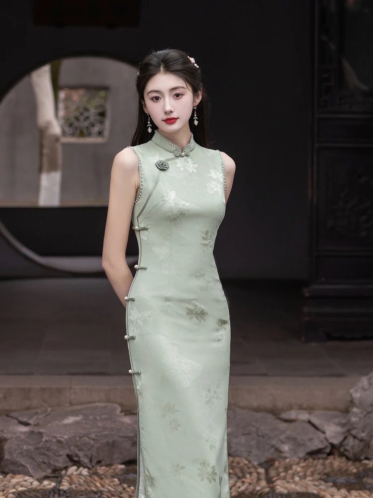 

Ele een Dr Retro Sle Midi Length Slanting Collar Svel Daily Wear New Chinese Sle Women's Summer ...