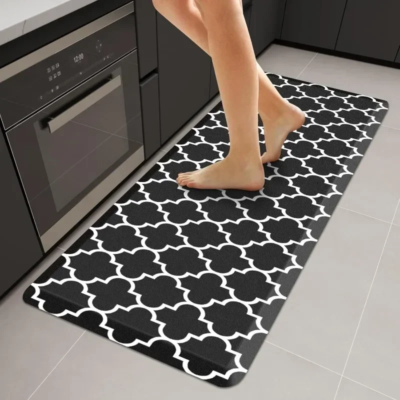 Waterproof Non-slip Kitchen Floor Mat 3D Vision Oil-proof Anti-fouling PVC Leather Carpet Suitable Balcony Sink Laundry Rug 러그