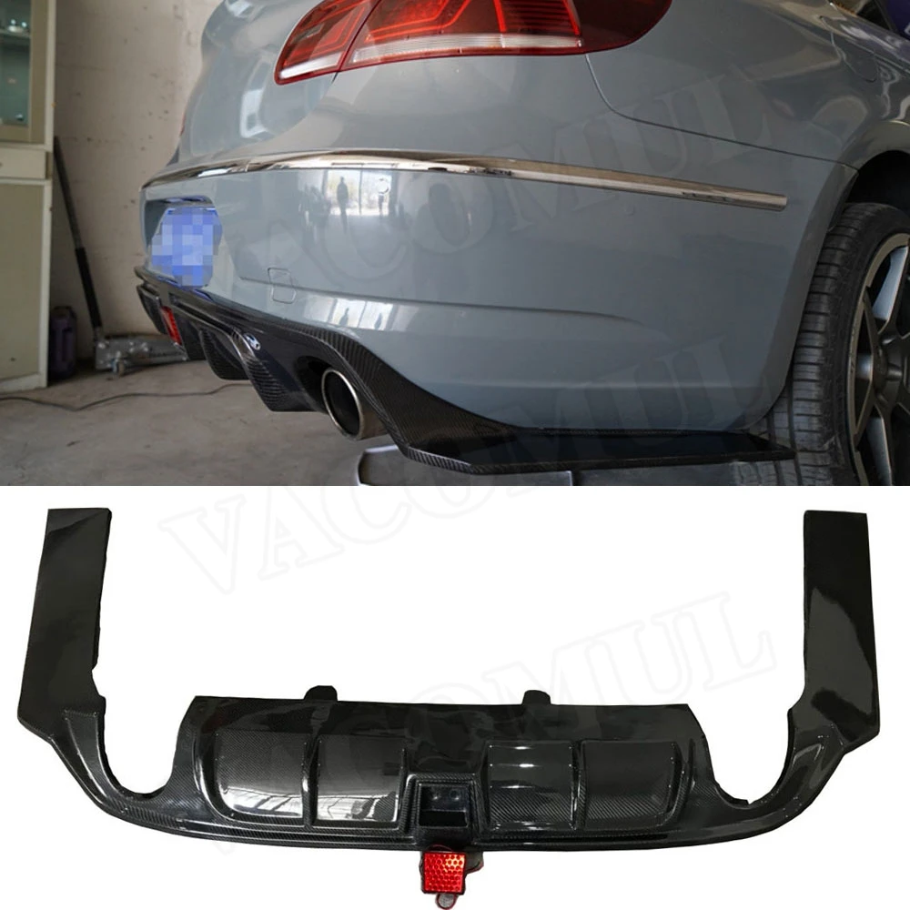 VACOMUL Carbon Fiber Rear Lip Diffuser Spoiler Splitter For Volkswagen VW Passat CC Sedan 4 Door 2013 2014 2015 2016 Bumper Lip