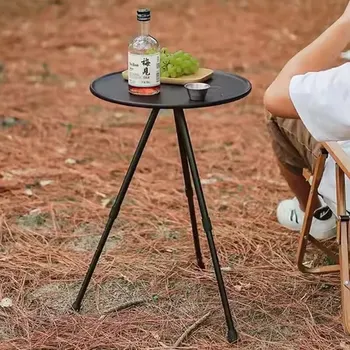 야외 소형 원형 테이블, 캠핑 레저, 초경량 휴대용 피크닉 정원 테이블, 커피 테이블, 찻상 식탁