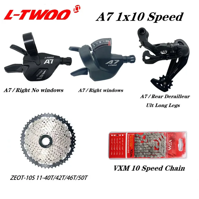 

LTWOO A7 1X10S Groupset 10 Speed 10v Shift Lever Long Ult Long Derailleur ZEOT Cassette 40T 42T 46T 50T VXM X10 Bicycle Chains