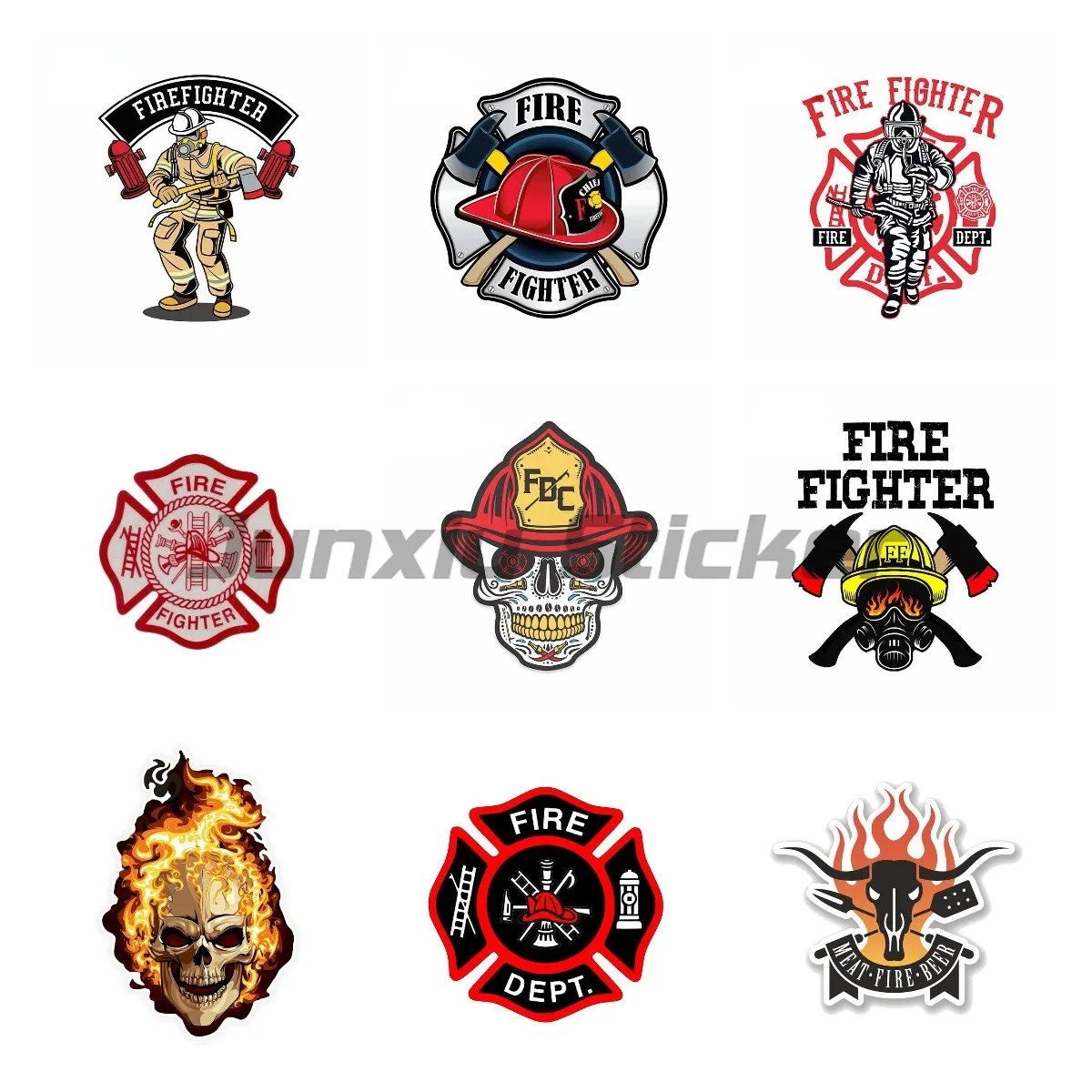 

Graffiti Firefighter Car Stickers for Laptop Waterproof Vinyl Material Decoration