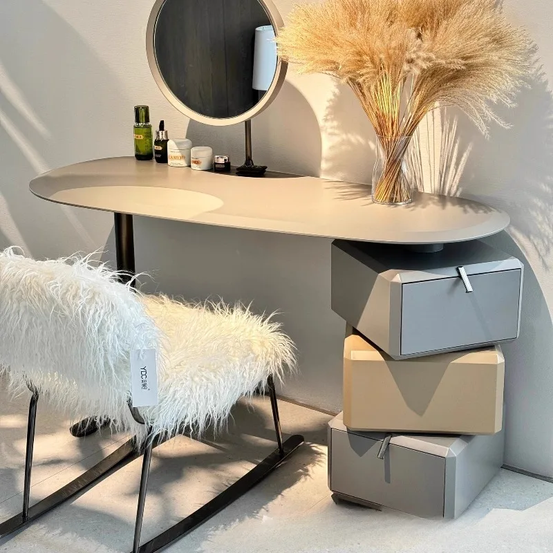 minimalist dressing table bedroom simple storage cabinet integrated small apartment dresser makeup table solid wood