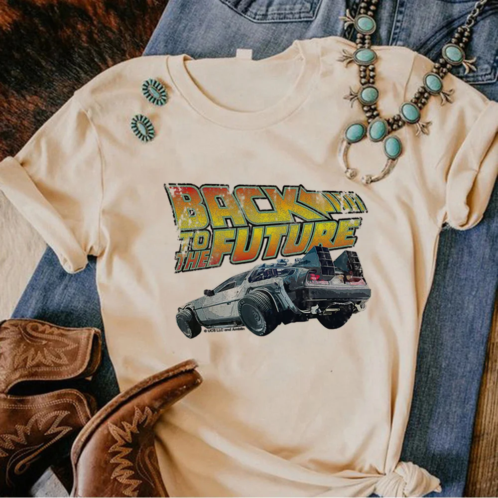 Back to the Future t shirt wanita manga streetwear kaus lucu gadis pakaian Jepang