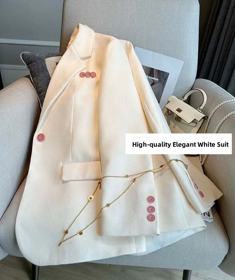 

Fashionable plus Size Women's Suit Jacket Elegant Spring New Style Conceal Meat Slimming Trendy Long Sleeve Button up Coat