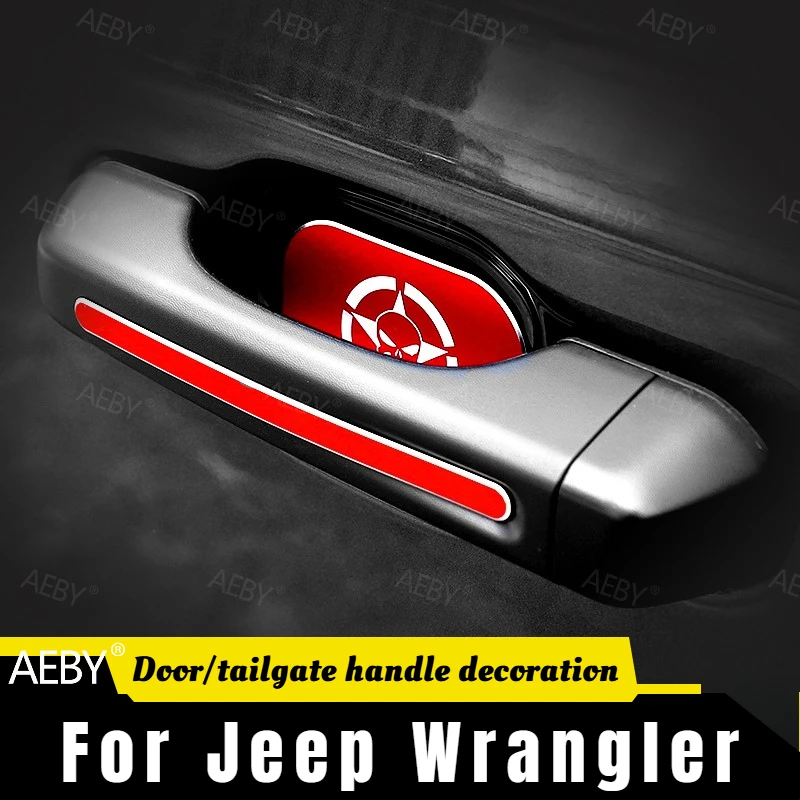 

For Jeep Wrangler 2018-2023 Aluminum door handle cover decoration,Anti-scratch,Door tailgate handle trim,Car accessories