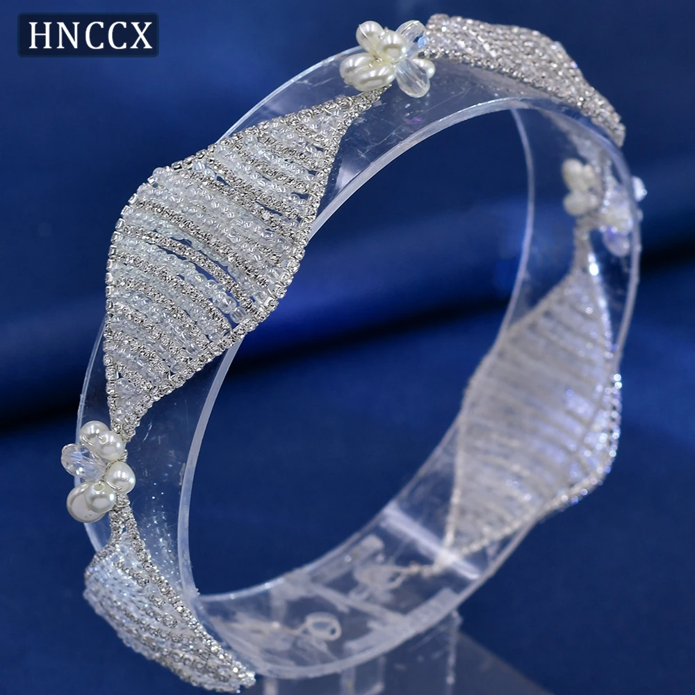 HNCCX-Handmade frisada nupcial Headband, minimamente pérola, cristal, cabelo do casamento Vines Acessórios, na moda dama de honra Party Tiara, CP478