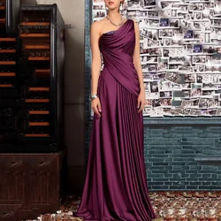 Elegant Chiffon A Line Formal Mother Of The Bride Dress Folds One Shoulder Floor Length New Wedding Party Gown Vestidos De Novia