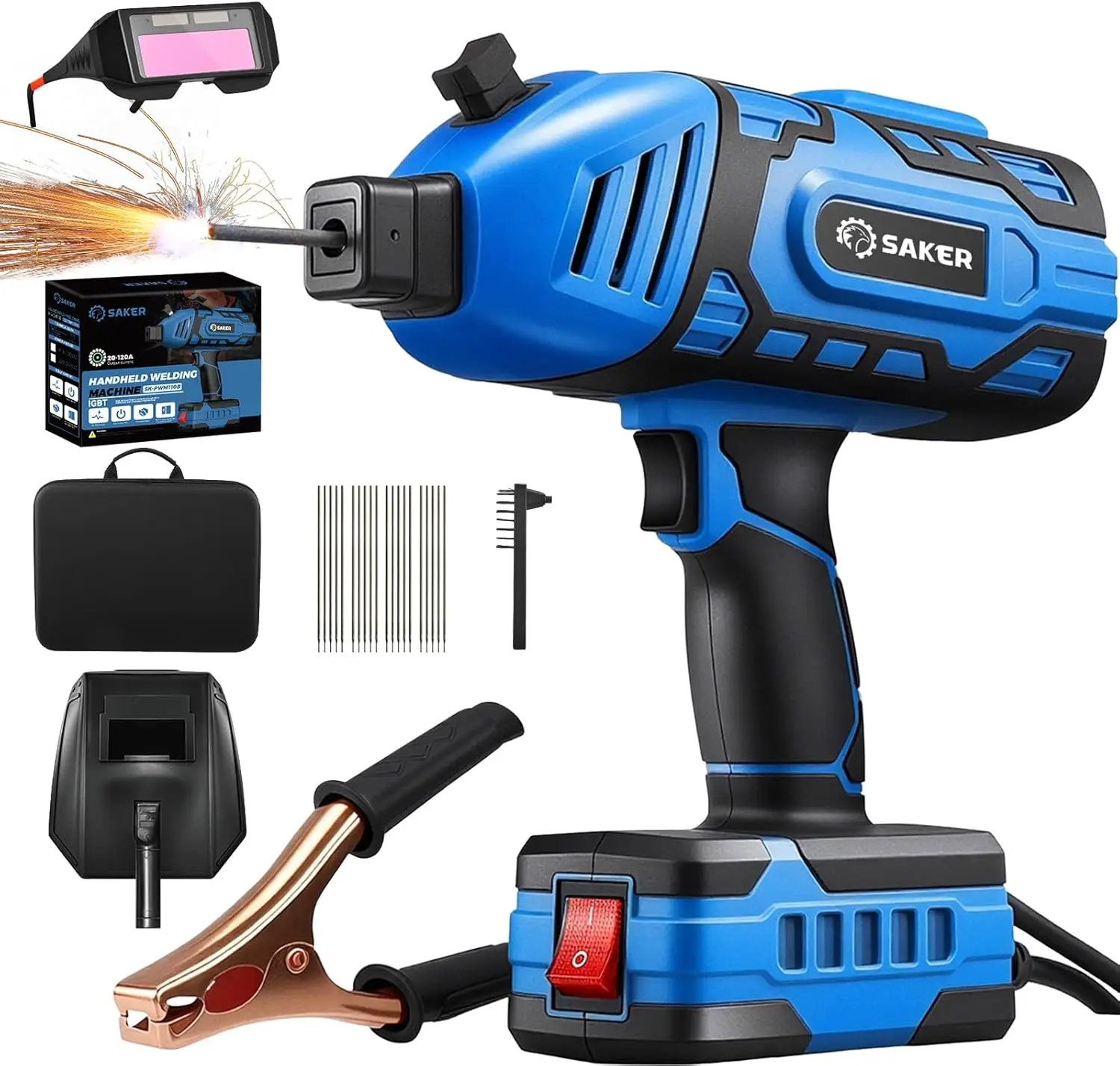 Portable Welding Machine, Welding Machine 110V with IGBT Inverter 5 Variable Current Adjustment, Portable Electric Welding