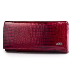 Hh Merk Alligator Vrouwen Portefeuilles Echt Lederen Dames Clutch Portemonnees Hasp Luxe Patent Krokodil Vrouwelijke Lange Portemonnee