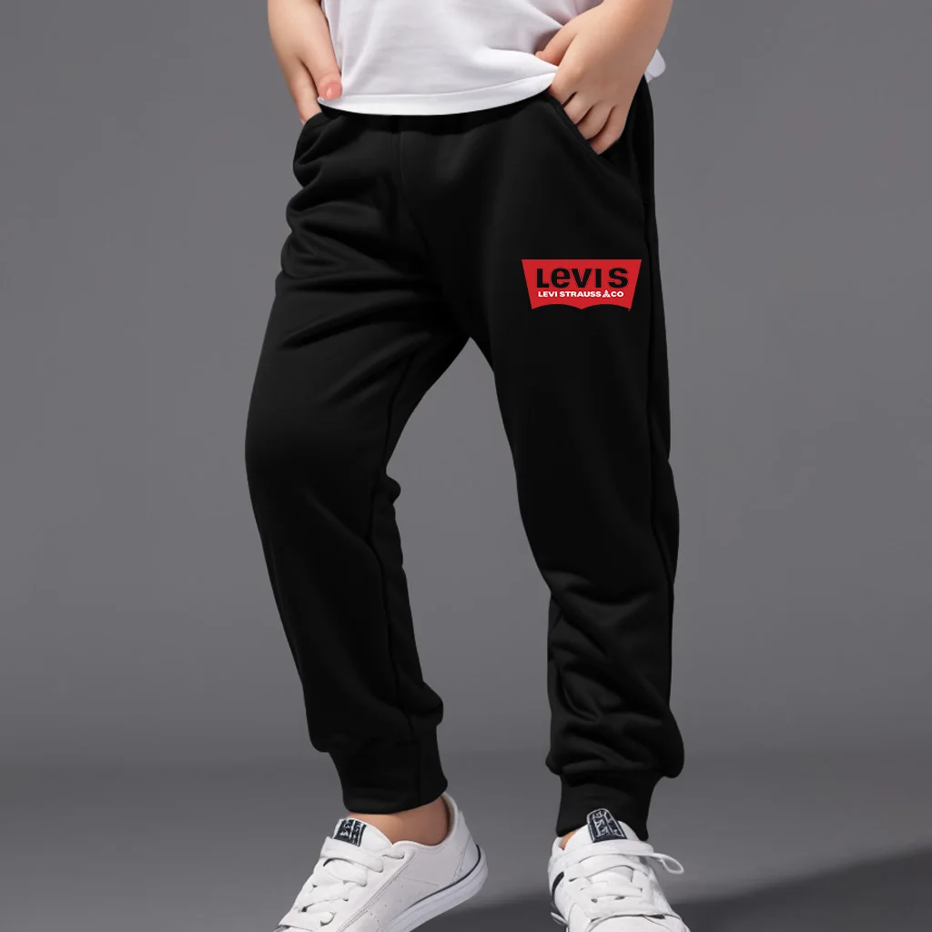 Street Leisure Daily Children's Pants Outdoor Sports Simple Printed Boys' Clothing Lightweight Loose High Quality Kid Trousers