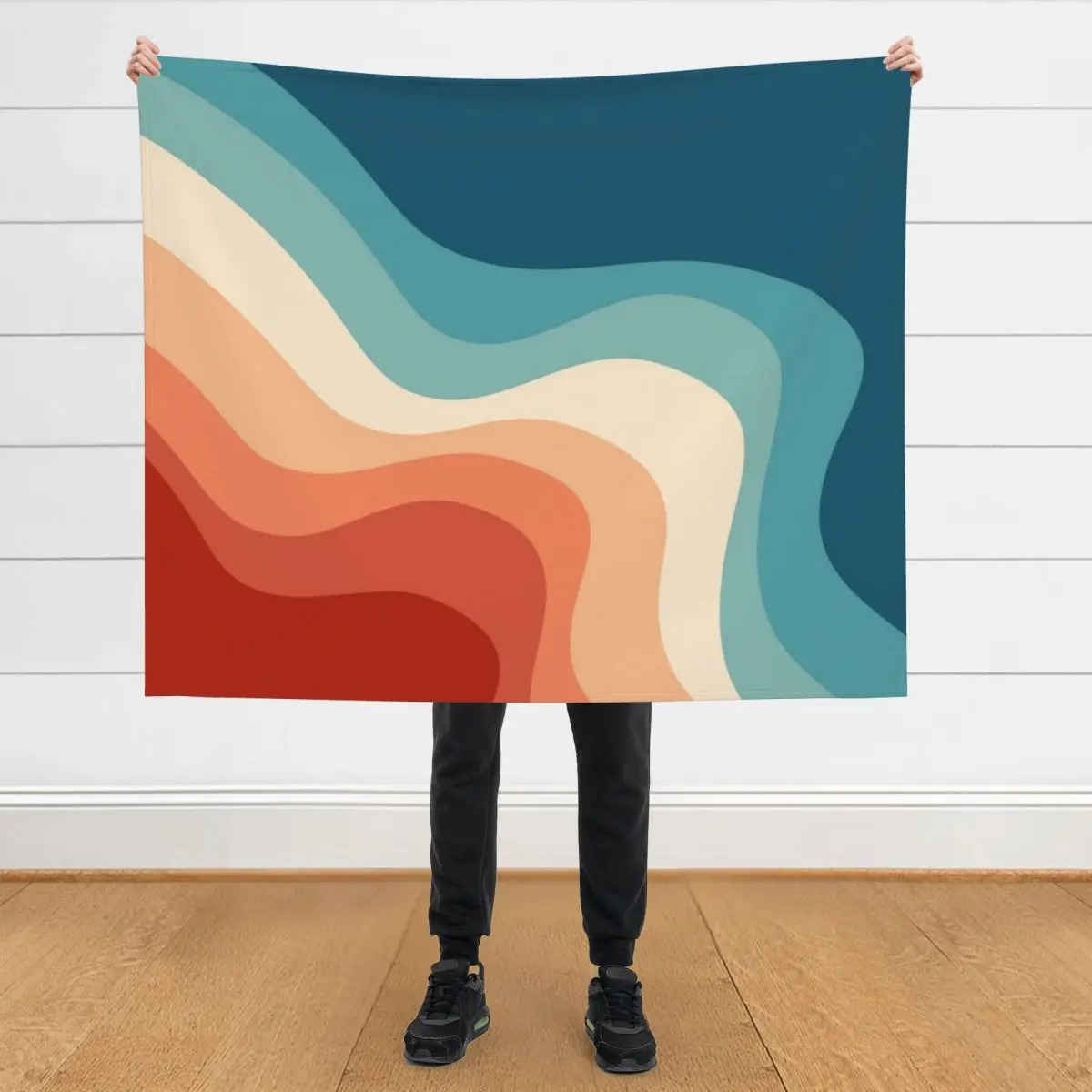 

Retro style waves Throw Blanket Multi-Purpose For Decorative Sofa Blankets For Bed Summer Beddings Blankets