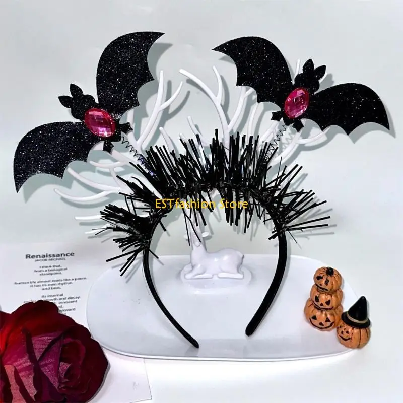 Y5GC Halloween Party đạo cụ Bat Bat Headband cho trẻ Mùa xuân làm tóc ăn thịt trang phục mới lạ Người dành cho người lớn đóng