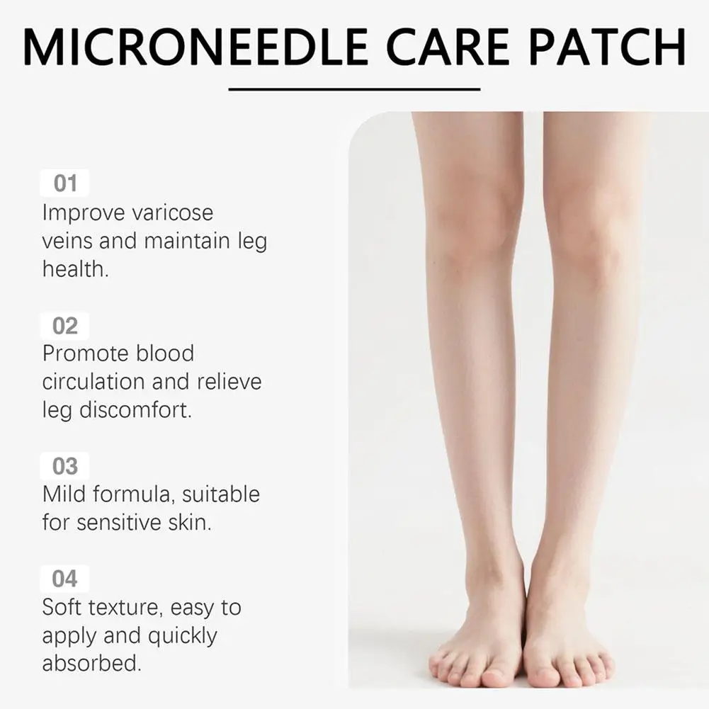 Promote Blood Circulation Relieves Leg Discomfort Gentle Patch 12pieces Improve Varicose Veins Stickers Microneedle Care Patch view 5