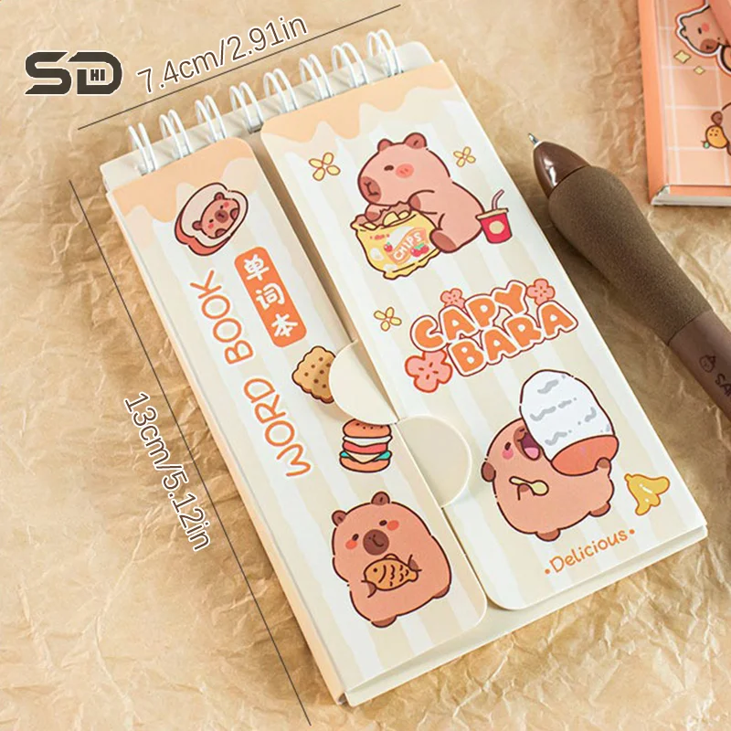 1 ชิ้นแฟชั่นการ์ตูน Capybara โน้ตบุ๊คน่ารัก Mini Notepad แบบพกพา Pocket Book เครื่องเขียนนักเรียนของขวัญโรงเรียนอุปกรณ์สํานักงาน