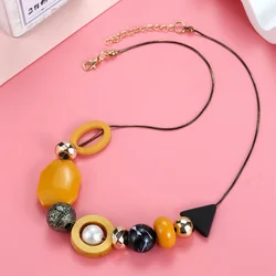 Handmade Geometric Acrylic Pendants Necklaces for Women Vintage Statement Bib Necklace Collar Jewelry Gifts