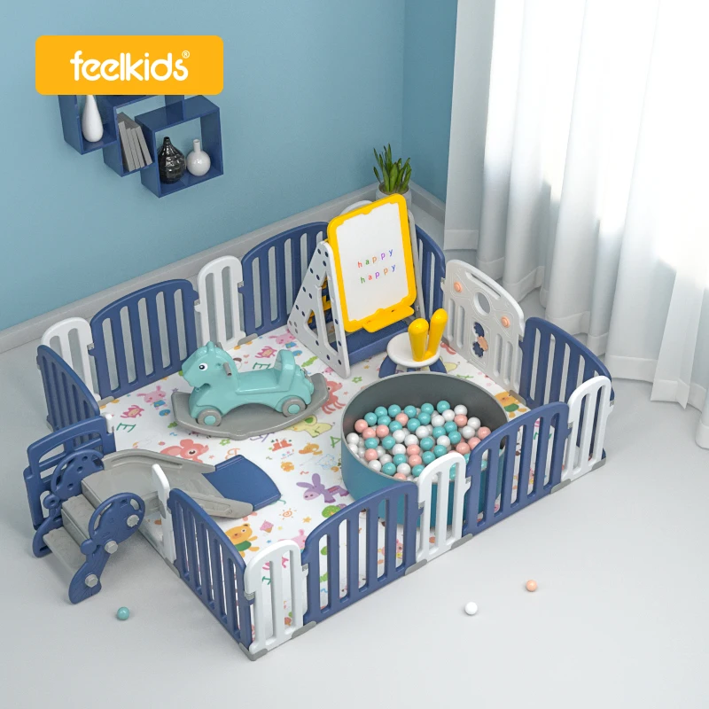 

Feiqitoy Anti-Static Eco Friend Plastic Kids Baby Playpen for Playground Indoor Fence Adult