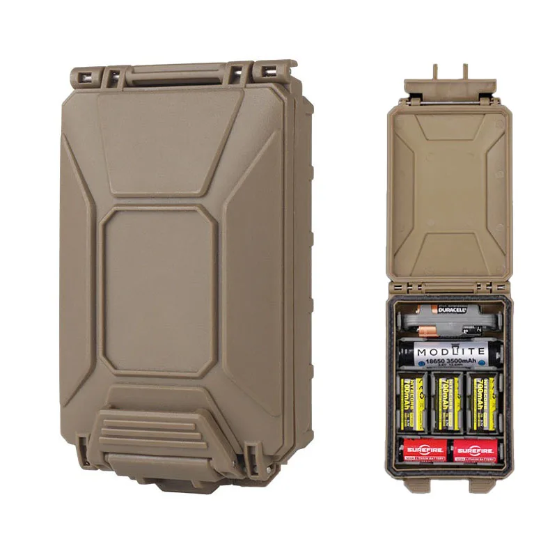 Tactical Battery Nylon Carry Case Waterproof Battery Storage Box Outdoor Tool Portable Hunting MOLLE Pouch 14*8.5*4cm