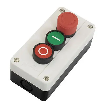 600V 10A Momentary Red Green Sign NC Emergency Stop Push Button Switch Station