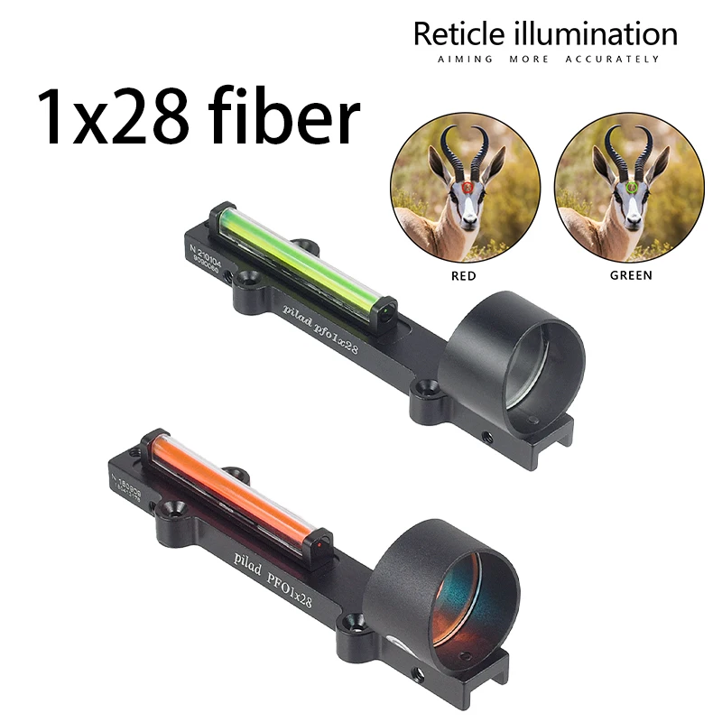 

Lambul 1x28 Red Green Fiber Optic Sight Red Dot Collimator Sight 11mm Rail For Shutgun Hunting Scope