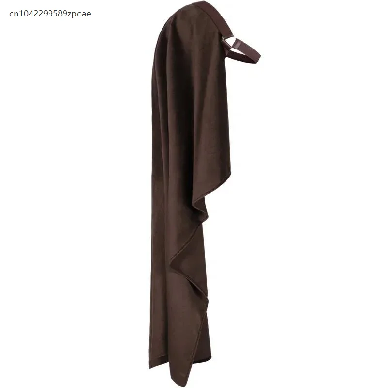 

Medieval Warrior Soldier PU Leather One Shoulder Viking Knight Costume Halloween Gothic Steampunk Cape Cloak Role Play Accessory