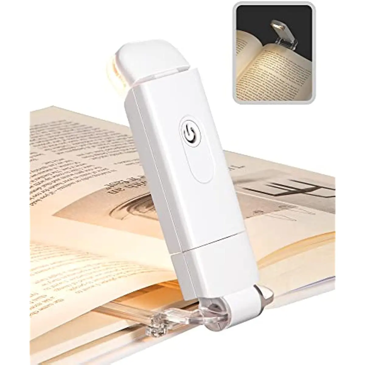 USB Rechargeable Book Reading Light, Brightness Adjustable for Eye-Protection, Portable Bookmark Light for Reading in Bed, Car