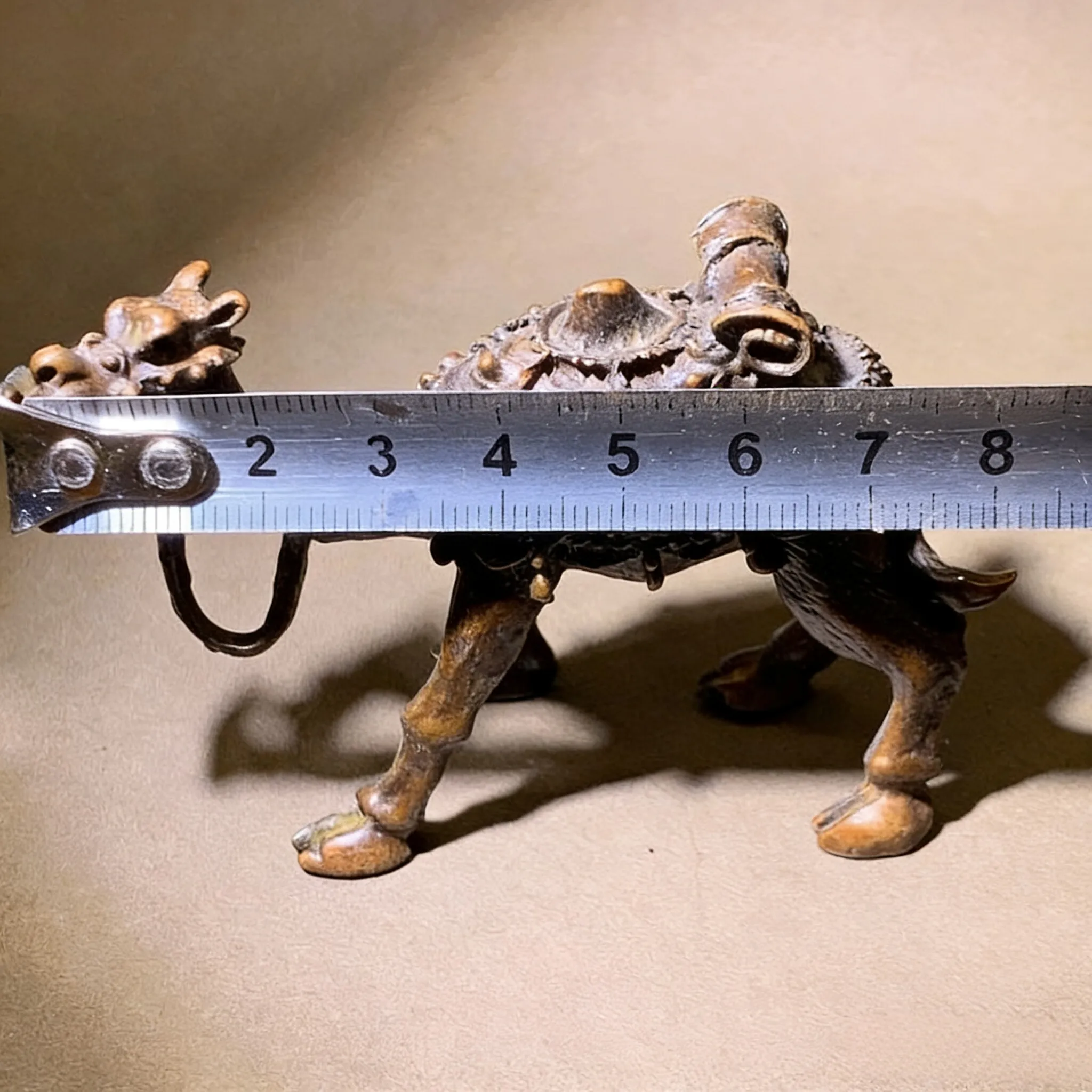 Antique and old objects Alloy copper camel ornament Desert boat camel tea pet household decoration ornament