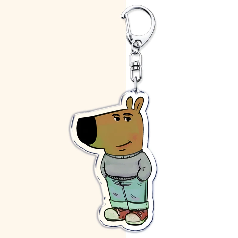 Funny Just A Chill Guy Girl Meme Keychains for Accessories Bag Key Chain Ring Jewelry Cool Dog Holidays Friends Keyring Gifts