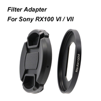 For Sony RX100 VI / VII Sony RX100 m6 / m7 52MM Filter Adapter Ring with Lens Cap 3M Sticker Strap for 52mm UV CPL ND lens hood