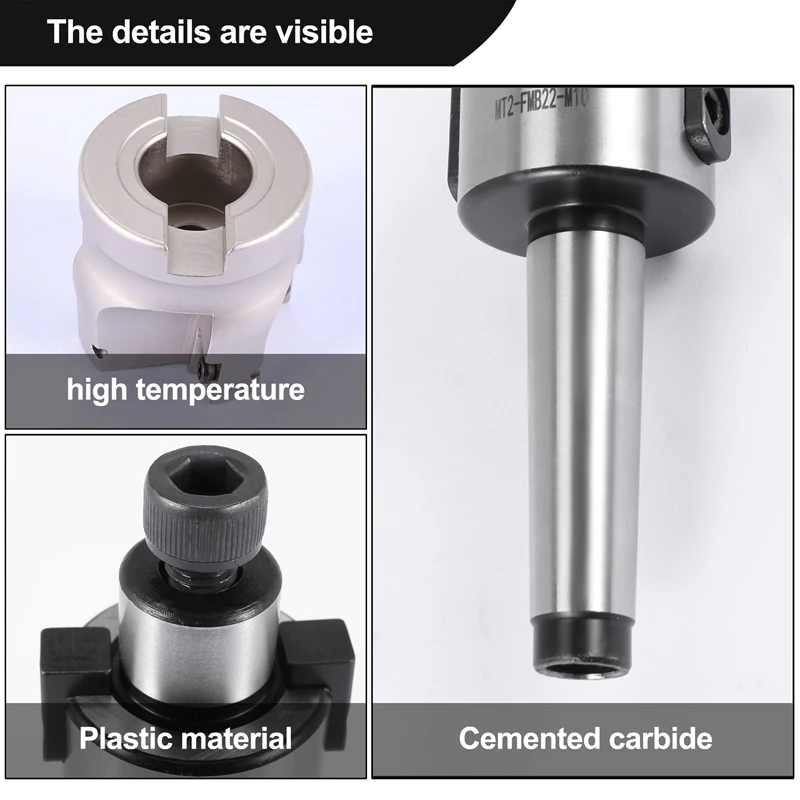 MT2 M10&50Mm Face End Mill Cutter+10 Pcs APMT1604 Carbide Insert Wrench CNC