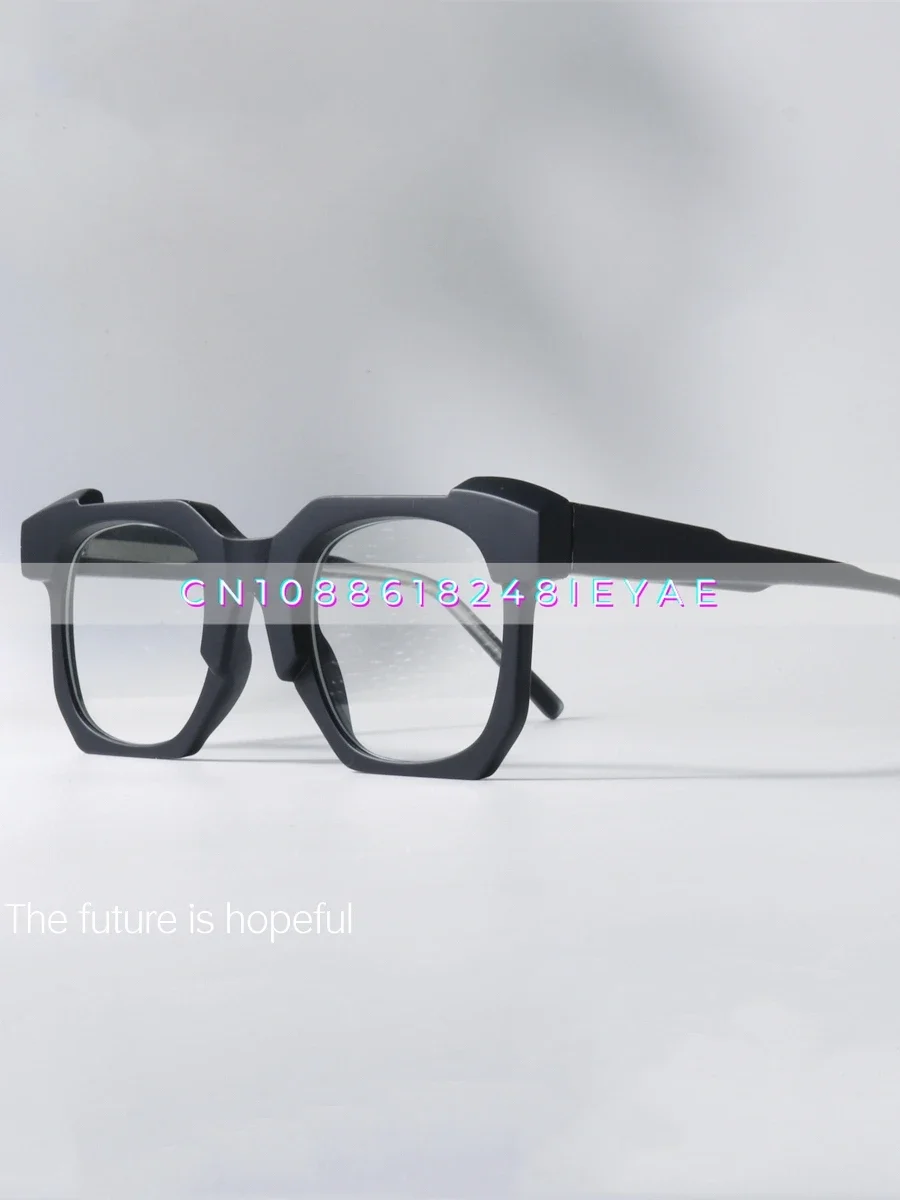 Functional Wind Futuristic Anti-blue Glasses Tr90 Mechanical Punk Matte Black Trendy Glasses Frame