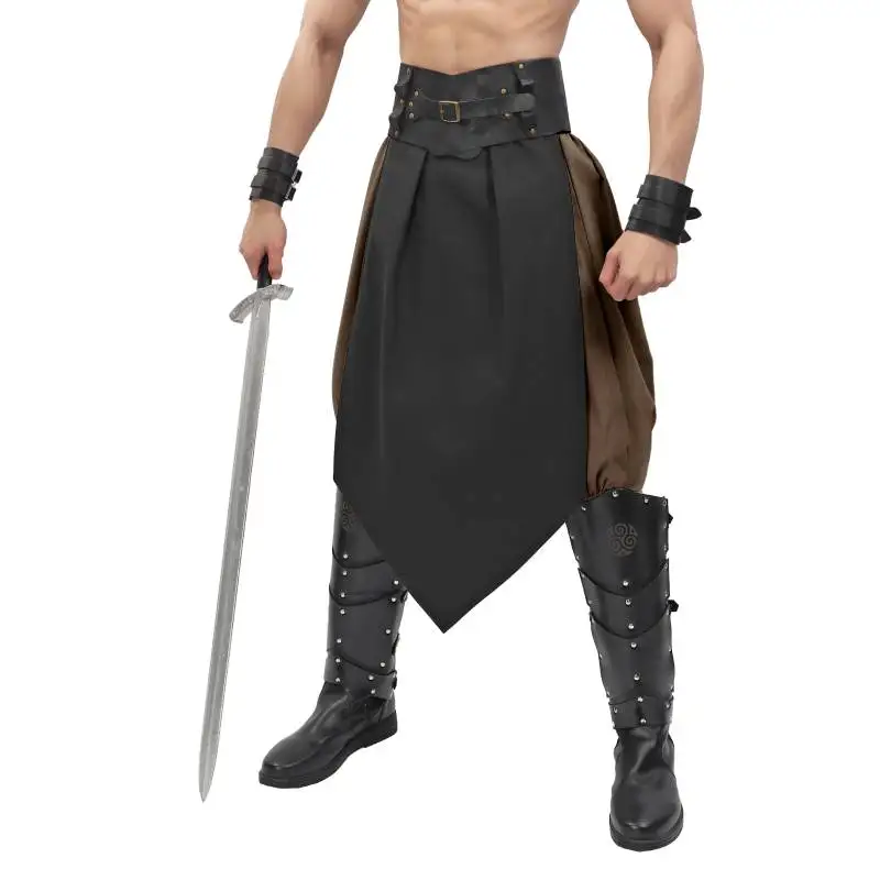 DAZCOS Perizoma in lino medievale per uomo Rinascimentale Guerriero Cavaliere Accessori per costumi cosplay Perizoma Kimono Accessori regalo
