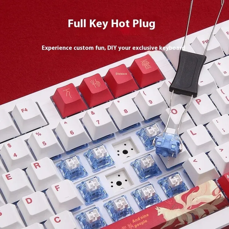 Dareu EK75 Custom คีย์บอร์ด Tri-Mode คีย์บอร์ดไร้สายพร้อมลูกบิด & Hot-Swappable RGB Backlit การออกแบบตามหลักสรีรศาสตร์