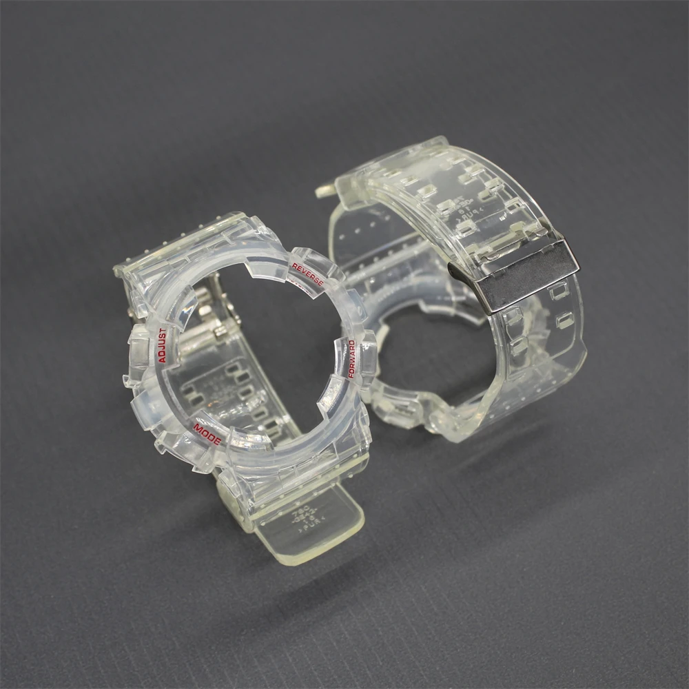 Transparent Color Integrated set Watchband for Casio G-SHOCK GA100 GA110 GA120 GA140 Strap and Bezel Waterproof Watch Band