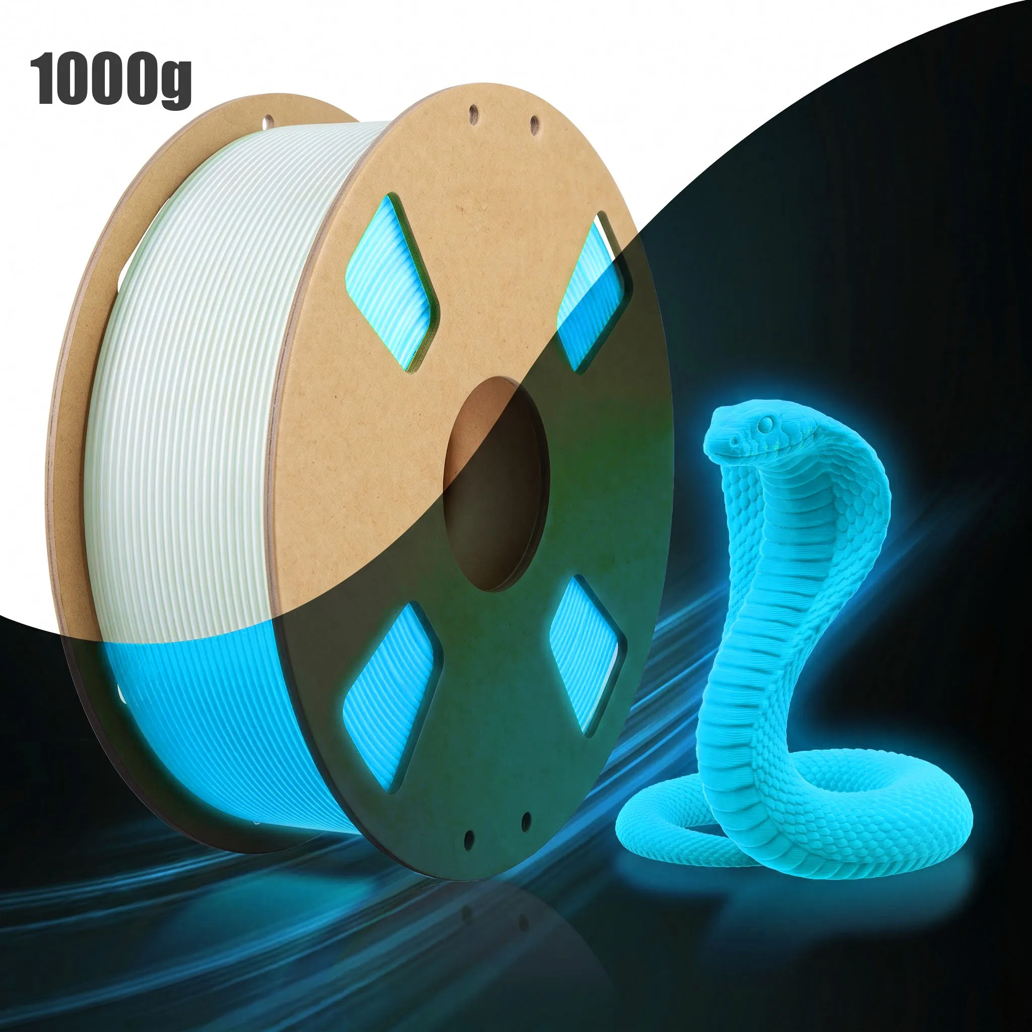 Glow In Dark PLA Filament White Base Luminous Blue Green 1.75mm Optional 200g 250g 1kg FDM 3D Printing Consumables