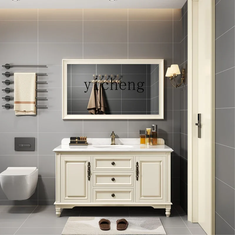 BB bathroom oak bathroom cabinet combination floor-to-ceiling hand wash basin pool solid wood washbasin basin