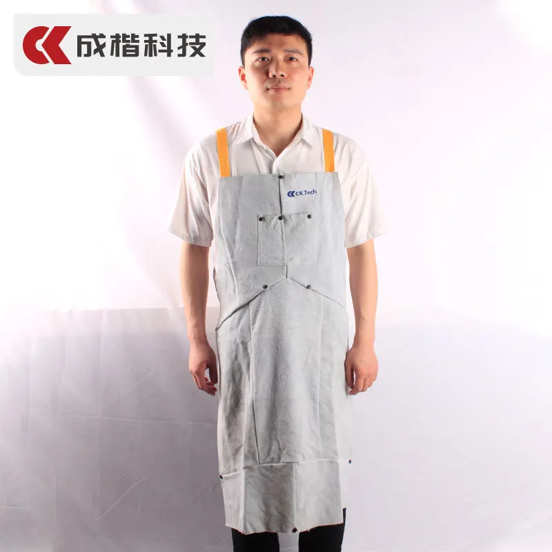 

Cowhide Welding Apron Heat Flame-Resistant Heavy Duty Work Forge Apron With 2Pockets Welders Protection Set